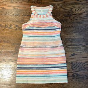 Trina Turk Sz 4 Aptos Jacquard Beaded Neck Dress